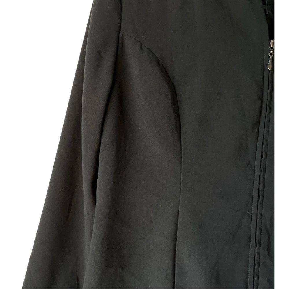 Women's Plus Jacket Black Solid George Front Zip … - image 4